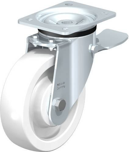 Blickle Lenkrolle LK-SPO 175K-ST mit Feststeller, Rad-Durchmesser: 175 mm, Tragfähigkeit: 600 kg, verzinkt, weiß - Bild 1