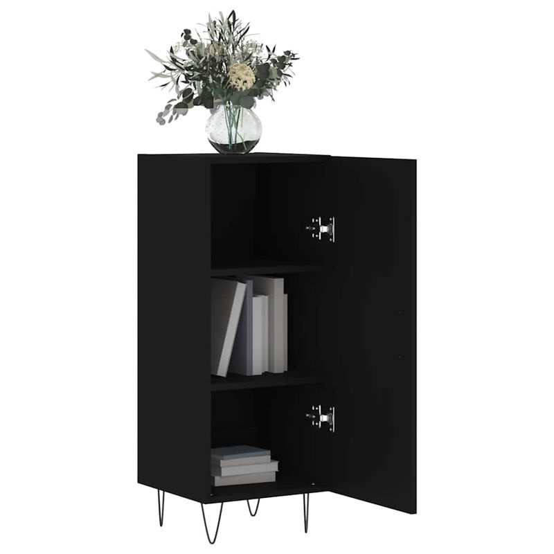 vidaXL Sideboard Schwarz aus Holzwerkstoff und Metall, klassisch, B/T/H: 34,5 x 34 x 90 cm - Bild 7