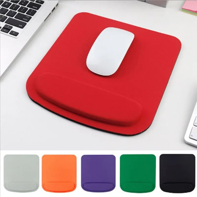 Ergonomisches Mauspad mit Handgelenkauflage aus Memory-Schaum und superfeiner Faser in Orange - Bild 1
