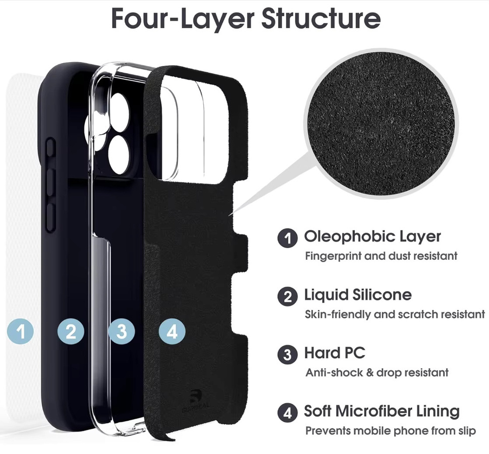 Apple Flüssige Silikon-Schutzhülle für iPhone 17 Pro Max, iPhone 17 und iPhone 17 Pro mit Kamera-Allround-Schutz und weichem Mikrofaserfutter in Purple - Bild 5