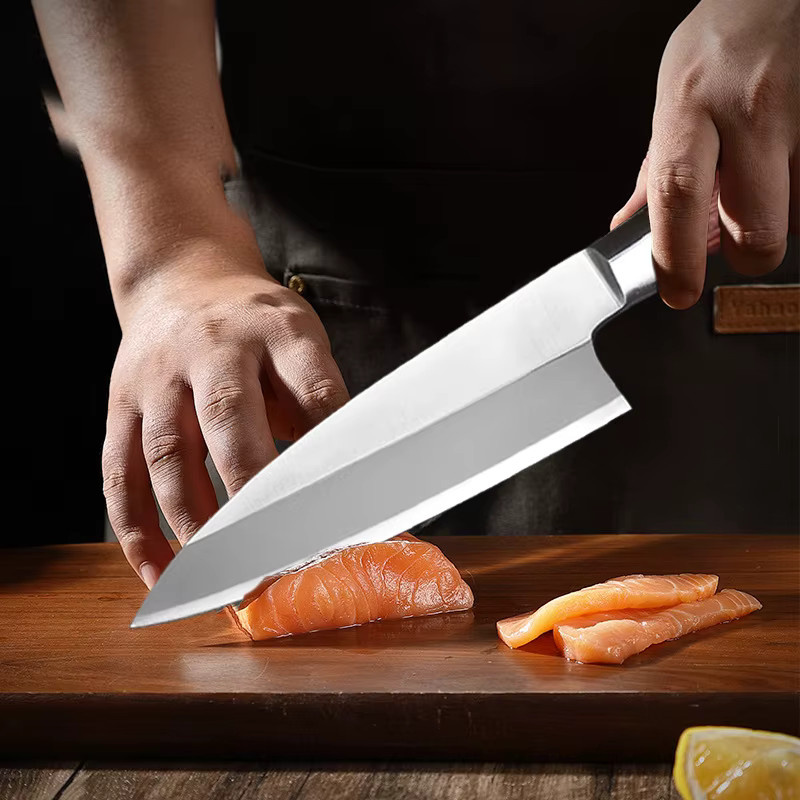 JUMCSONG Fischkopfmesser aus deutschem 1.4116 Stahl in Schwarz und Silber zum Filetieren von Fisch und Lachs - Bild 3