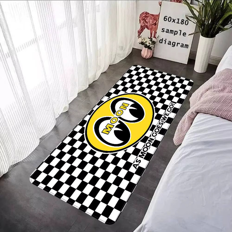 JDM-MOON-EYES Rutschfester Flurteppich im Retro-Checkerboard-Design, Waschbar, Mehrfarbig, B/T: 60 x 40 cm - Bild 6