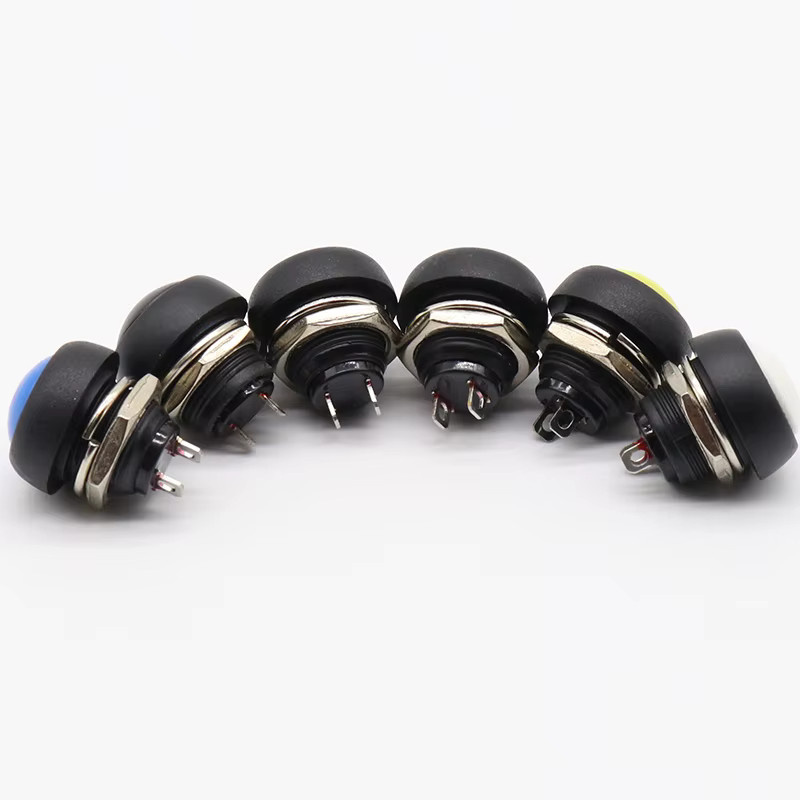 6er Set LOSUYINE Wasserdichte Momentan-Drucktastenschalter mit Selbstrückstellung, Blau, 12mm - Bild 2
