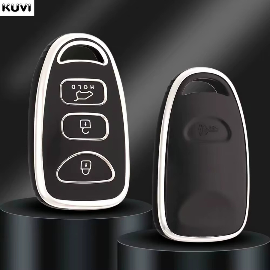 Kuvi TPU Schlüsselhülle für Hyundai Kia Elantra Sonata Accent Tucson Santa FE Carens 2007-2011 in Schwarz - Bild 2