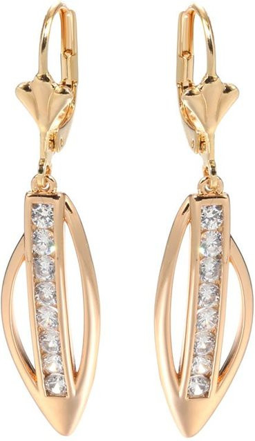 Quastenohrringe Roségold, Zirkonia, Damen, beige - Bild 1