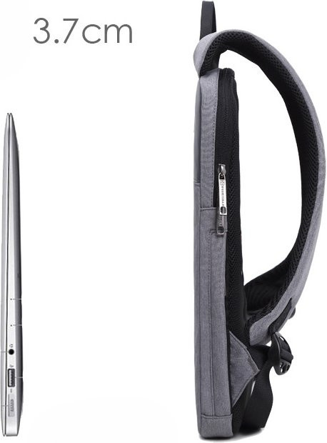 Leichter Business-Computer-Rucksack für Notebooks 14/15 Zoll in Grau von ABQP mit Anti-Spritz-Schutz - Bild 1