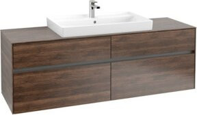 Villeroy & Boch Waschtischunterschrank Collaro in Braun Matt mit LED-Beleuchtung und integrierten Schubladen, B/T/H: 160 x 54,8 x 50 cm - Bild 1