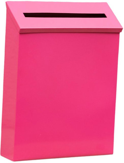 Wandmontierter Briefkasten aus Metall von Toool-Home in Rose Rot mit integriertem Zeitungsständer für Außenbereich und Haustür - Bild 1