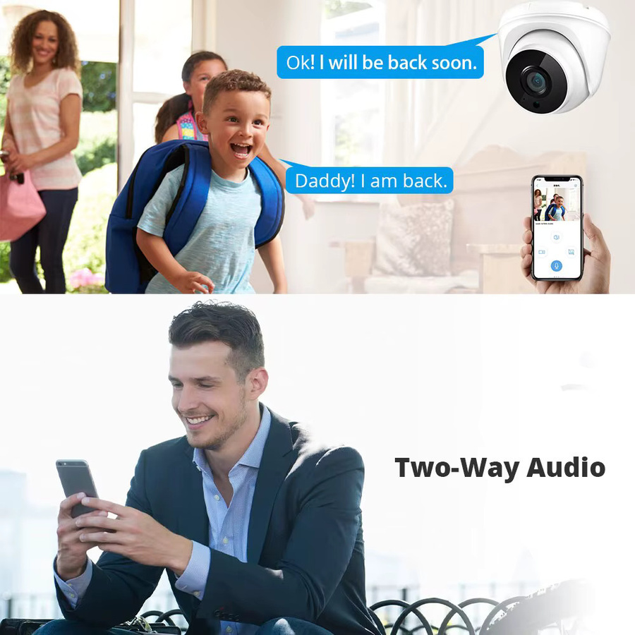 TPTEK IP Wifi Kamera für die Indoor Videoüberwachung mit 2,8mm Objektiv, Zwei-Wege-Audio und Sicherheitsschutz in Weiß - Bild 3