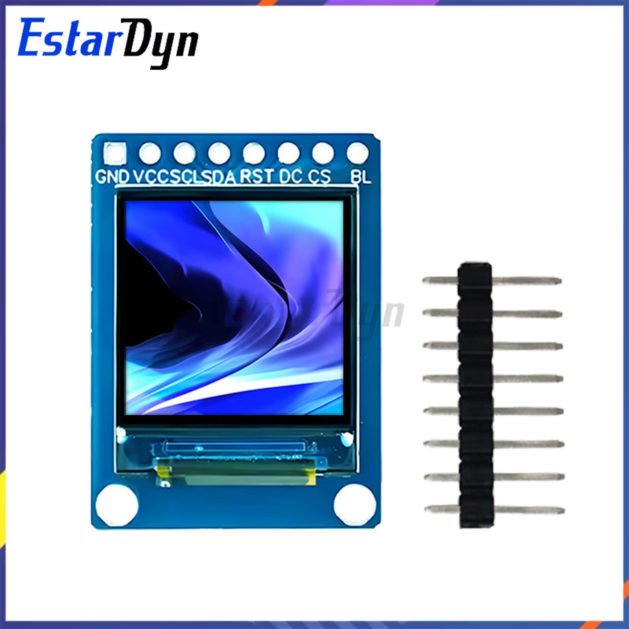 Estardyn 0,85 Zoll IPS LCD TFT LED-Bildschirm mit 128x128 HD Auflösung, SPI-Schnittstelle und GC9107 Controller in Blau für DIY Smart-Geräte und Wearables - Bild 2
