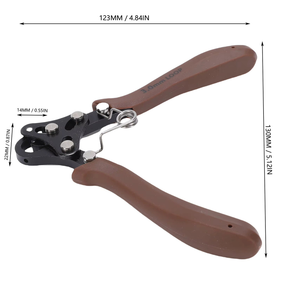 One Step Looper 3,0 mm Schlaufenwickelzange für 18–26 AWG Basteldraht zur Schmuckherstellung mit braunem Griff - Bild 2