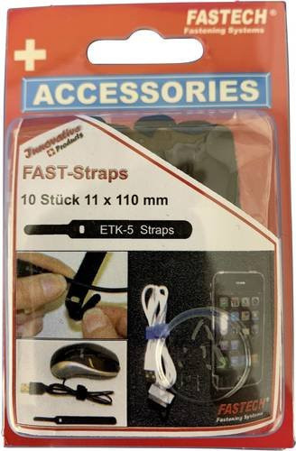 FASTECH 800-330C Klettkabelbinder zum Bündeln in Schwarz, 10 Stück, L x B: 110 x 11 mm - Bild 1