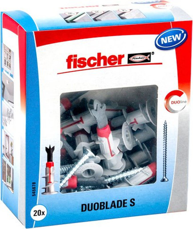 Fischer DUOBLADE S Gipskartondübel aus Nylon in Grau und Schwarz, 44 mm, 20 Stück - Bild 2