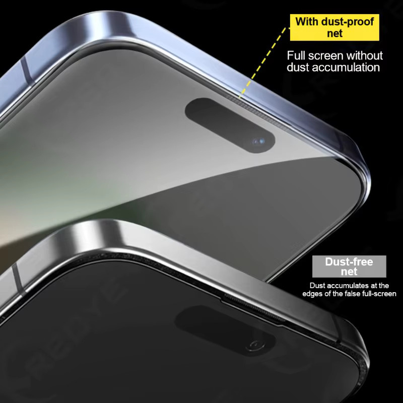 2er-Set Anti-Peep Displayschutzfolie aus gehärtetem Glas für Apple iPhone 17 16 15 14 Pro Max 13 12 11 und Air, transparent und staubdicht - Bild 4