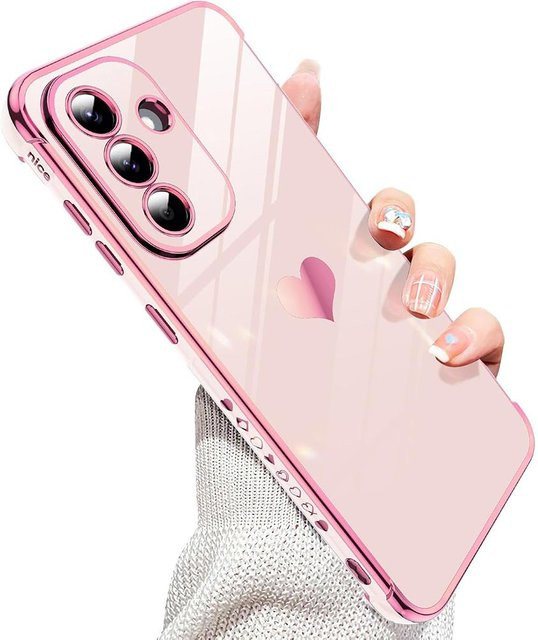 Glänzende Silikon Schutzhülle mit Luxus-Beschichtung und Glitzer-Design für Samsung Galaxy A56 A36 A26 A16 A55 A35 A25 A15 A54 A34 A14 in Pink/Multicolour - Bild 1