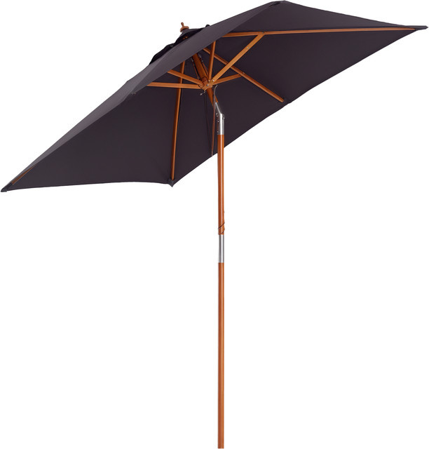 Outsunny Sonnenschirm aus Tannenholz mit Polyesterbespannung, 3-stufig verstellbar, Dunkelgrau, B/T/H: 200 x 150 x 230 cm - Bild 1