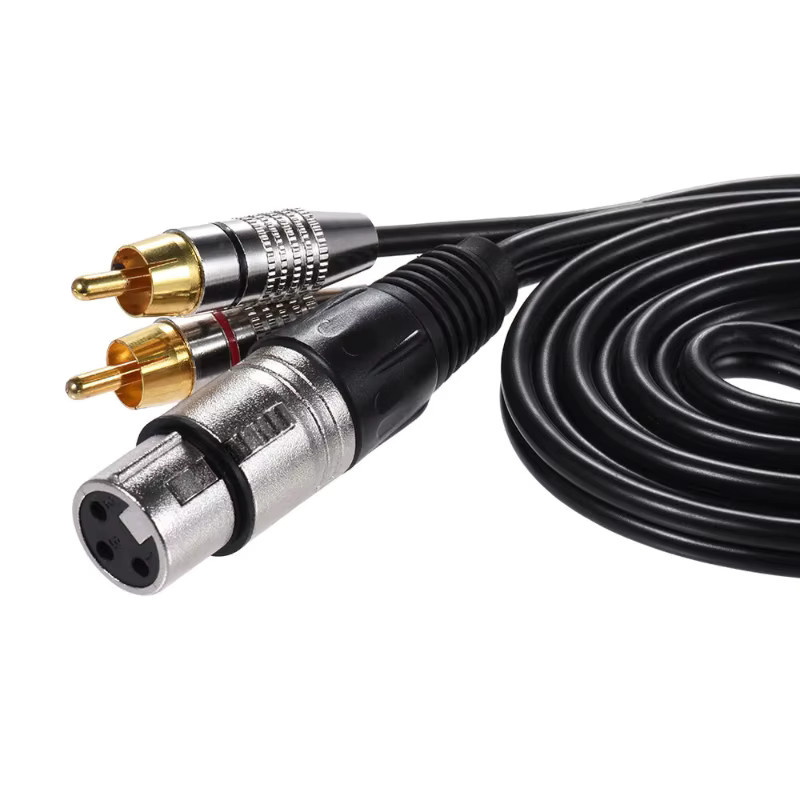 BSN Audio-Adapterkabel Doppel-RCA-Stecker auf 3-Pin-XLR-Buchse, Schwarz - Bild 5