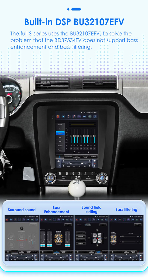 OSSURET Auto-Multimedia-Player für Ford Mustang 2010–2014 mit 9,7 Zoll Android 14 Bildschirm, Autoradio mit GPS-Navigation und 4G, Farbe: Schwarz - Bild 4