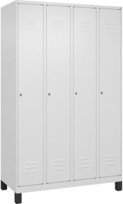 C+P Spind Classic PLUS Garderobenschrank mit 4 Abteilen, Farbe: Anthrazit, B/T/H: 120 x 50 x 195 cm, mit Zylinderschloss und 3 Garderobenhaken - Bild 1