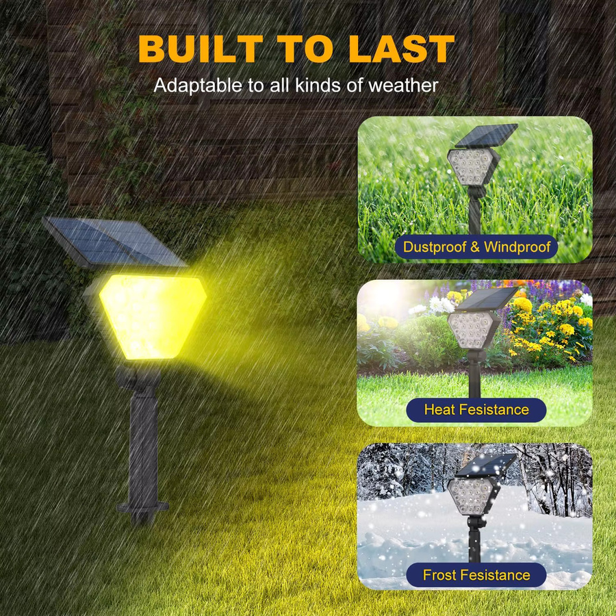 6er Set Crepow RGB Solar Strahler mit Farbwechsel, Wasserdichte LED Gartenleuchten in Schwarz für Outdoor Dekoration - Bild 3