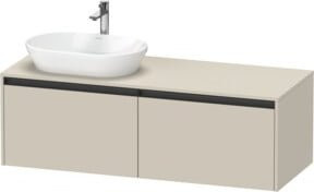Duravit Waschtischunterschrank Ketho.2 in Tau Matt mit 2 Auszügen, wandhängend, B: 140 cm, T: 55 cm, H: 45,9 cm - Bild 1