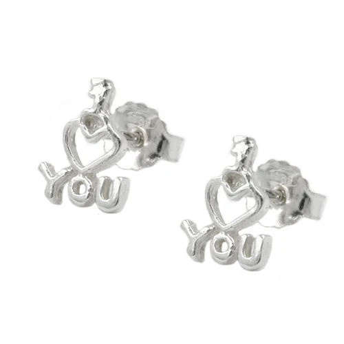 Colfem Ohrstecker I Love You, 925 Silber, Unisex - Bild 1