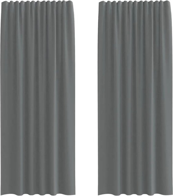 vidaXL Voile Vorhänge mit Stangentaschen, 2er-Set, Grau, B: 140 cm, H: 225 cm - Bild 1