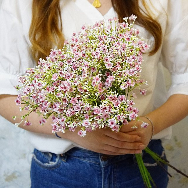 TTCY Künstliche Gypsophila Blumen in Pink für Hochzeitsdekoration und DIY-Geschenkboxen - Bild 1