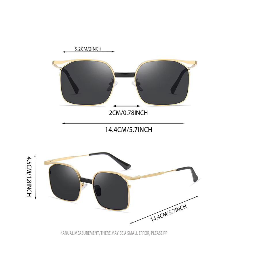Hindfield Sonnenbrille Square, Metall, Vollrand, Gold, Unisex - Bild 2