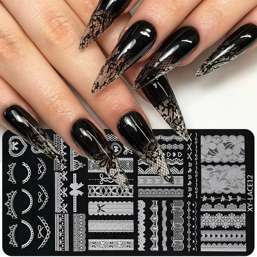 Full Beauty Nagelstempelplatte aus Edelstahl, Nagelkunst-Schablone - Bild 2