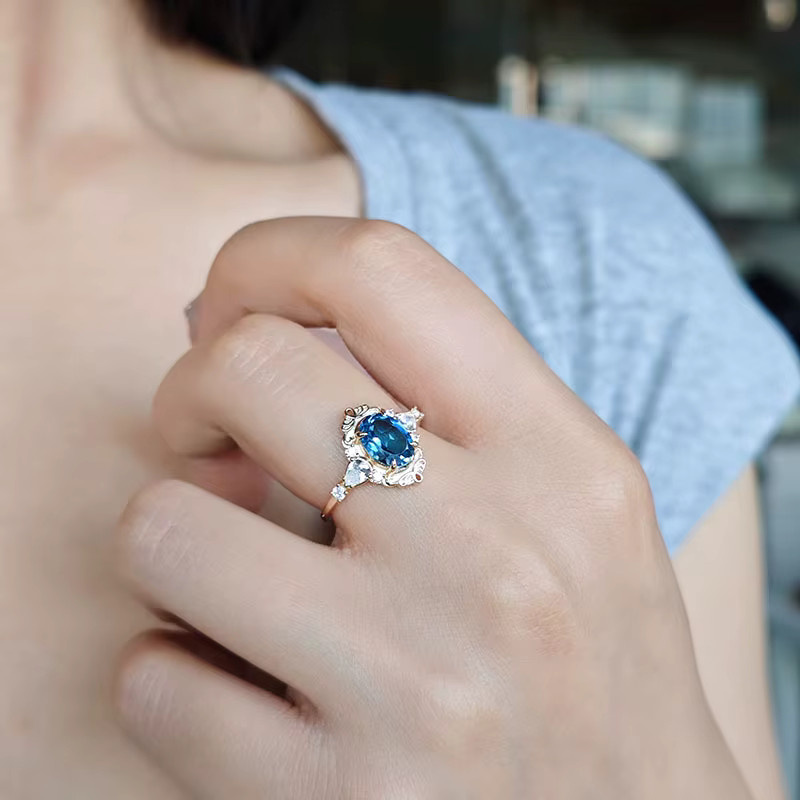 LAMOON Ring, 925 Silber, Topas, Zirkonia, Damen - Bild 2