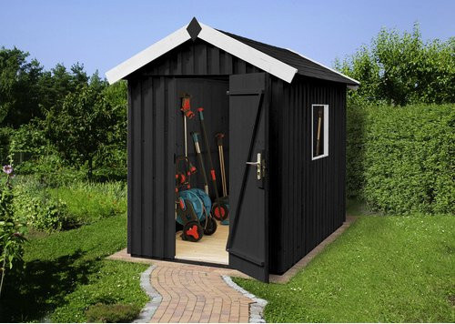 WEKA Schwedenhaus Gartenhaus Gr. 2 aus Holz in Grau, B/H/T: 200 x 220 x 286 cm - Bild 2