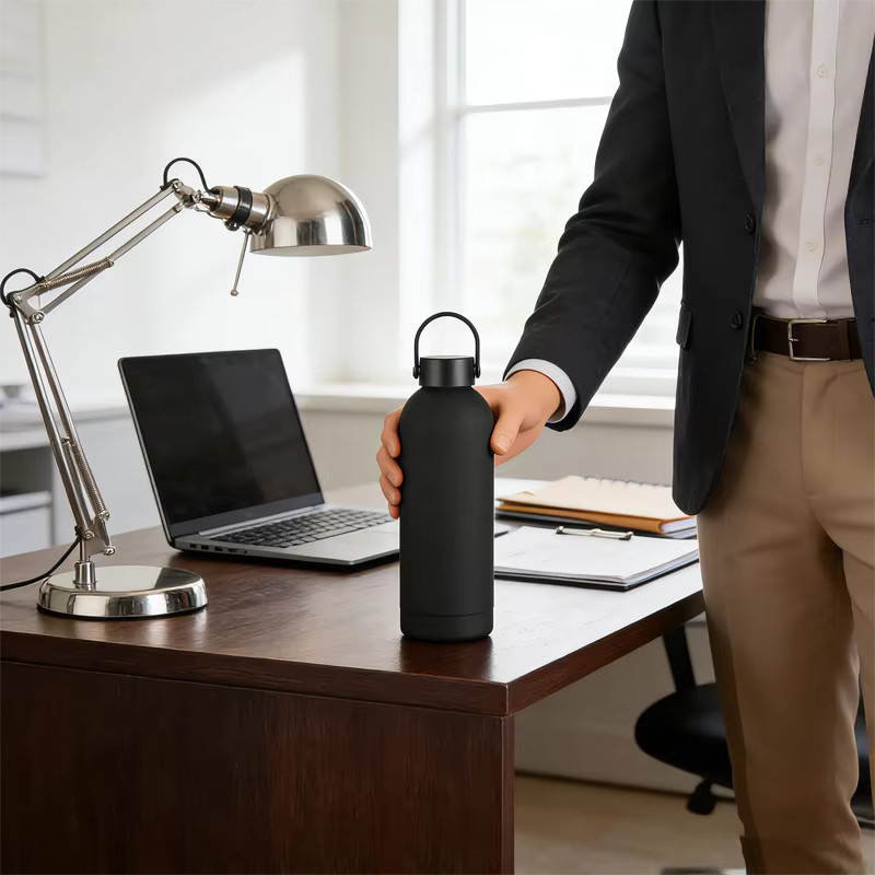 Feeyue Personalisierte Thermoskanne aus Edelstahl in Rot, große Isolierflasche für Outdoor und Sport mit 29,0 l und 8,5 cm - Bild 4