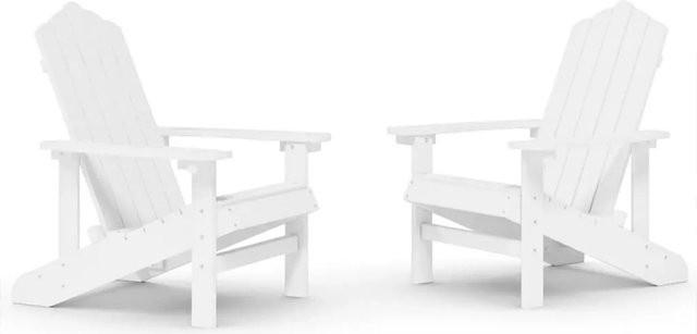 Furnicato Adirondack Gartenstühle Set aus HDPE in Weiß, 2er Pack - Bild 1