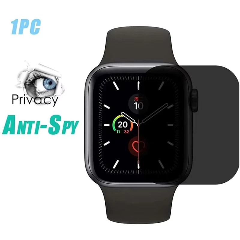 TINUORA Gebogene Anti-Peep-Schutzfolie für Apple Watch 40 mm, 41 mm, 44 mm, 45 mm, Sichtschutzfolie für iWatch-Serie 9, 8, 7, SE, 6, 5, 4 in Schwarz - Bild 3