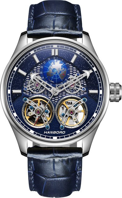 HANBORO Armbanduhr Automatik, Edelstahl, Silber, Herren - Bild 1