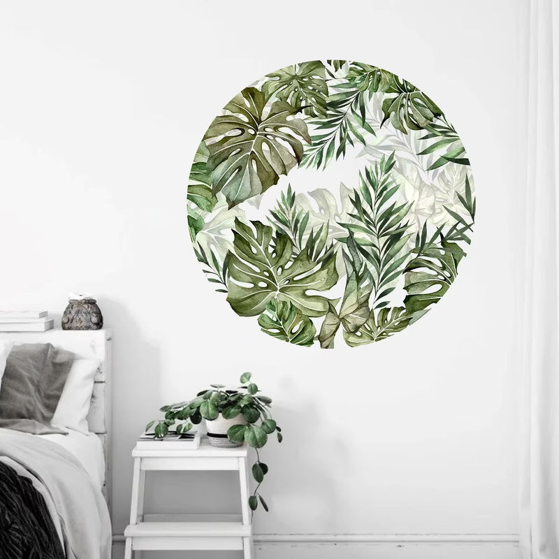 BRUP Wandaufkleber mit floralen Aquarell-Pflanzenblättern in Grün im Bohemian Design für Wohnzimmer, Schlafzimmer und Kinderzimmer - Bild 5