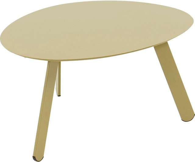 Lesli Gartentisch Tiki Oval aus Stahl in Grün-Beige B/T: 74 x 60 cm - Bild 1