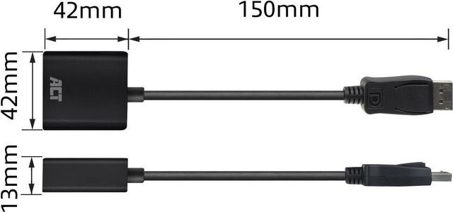 ACT AC7515 Videokabel-Adapter DisplayPort auf VGA D-Sub Schwarz 0,15 m - Bild 1