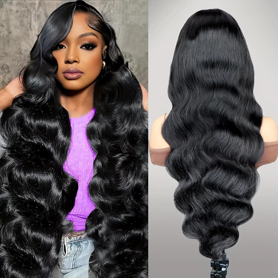 FIUMER Echthaar Perücke, Body Wave, 30 Zoll, 200 Dichte, Lace Frontal - Bild 4