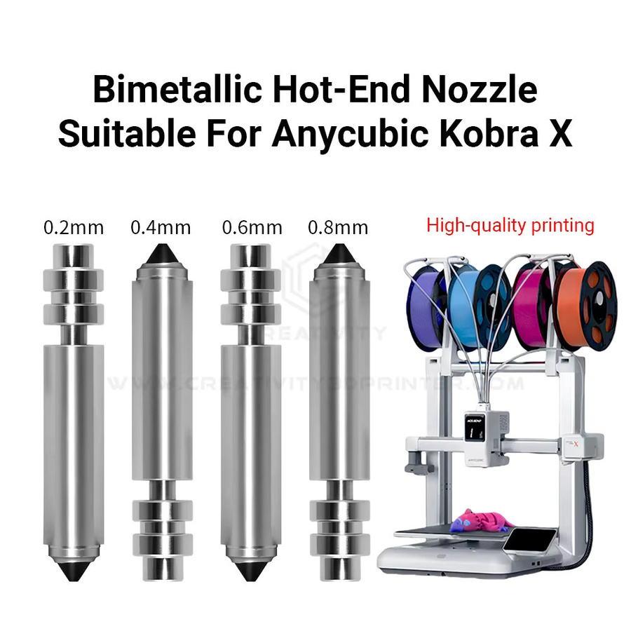 Anycubic Kobra X Schnellwechsel-Bimetall-Düse für FDM 3D-Drucker, Farbe: Silber - Bild 2