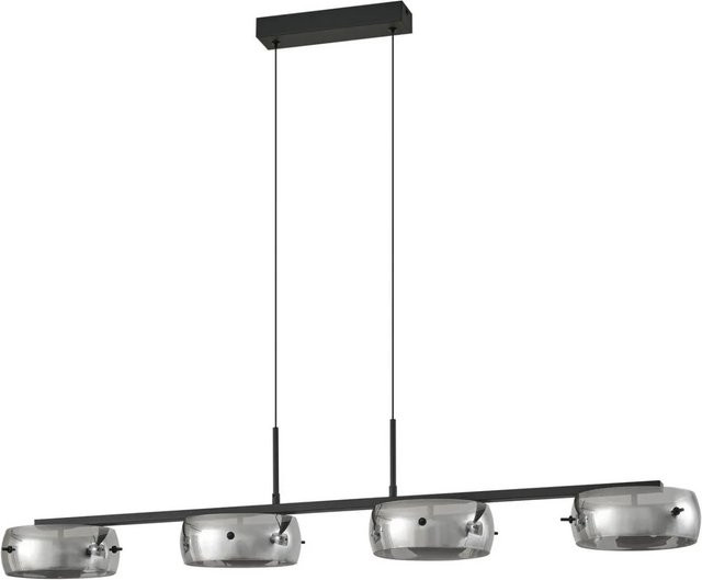 Lucande LED Pendelleuchte Martis 4-flammig in Schwarz aus Glas und Metall dimmbar - Bild 1