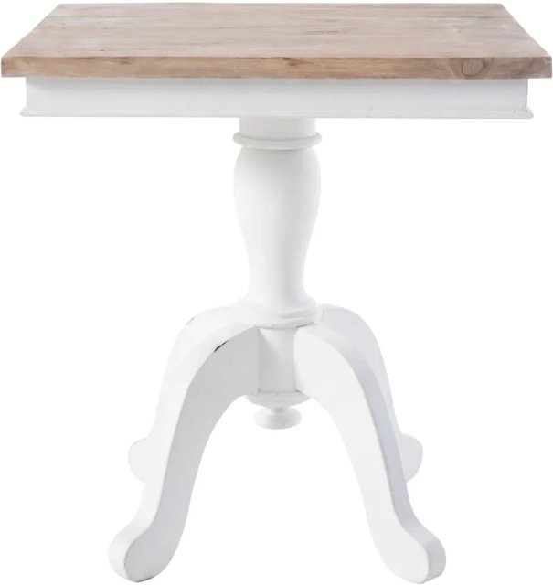 DELUKE Beistelltisch SIRI quadratisch in Holz Natura-Weiß, Couchtisch für das Wohnzimmer, B/T/H: 70 x 70 x 75 cm - Bild 1