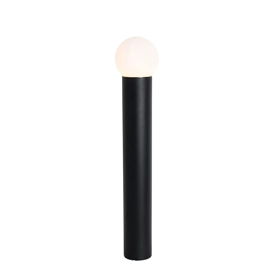 QAZQA Stehende Außenleuchte Schwarz mit Opalglas, moderne Gartenleuchte IP44, Höhe: 80 cm - Bild 2