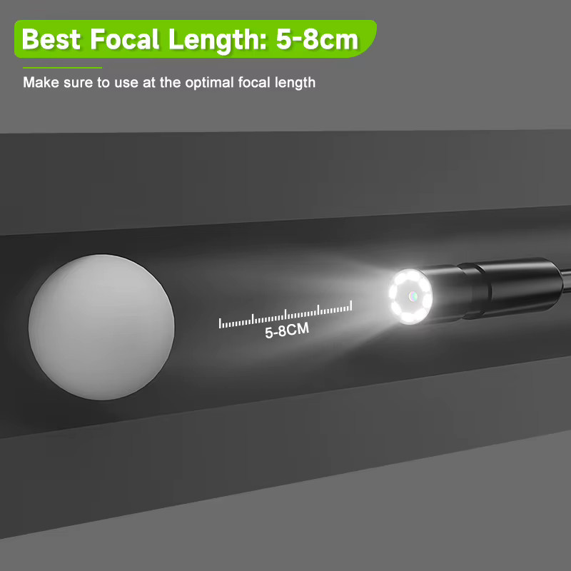 ZYPUSON Professionelle HD Endoskopkamera mit 1920x1080 Auflösung, 8 LED und wasserdichter Funktion in Schwarz - Bild 3