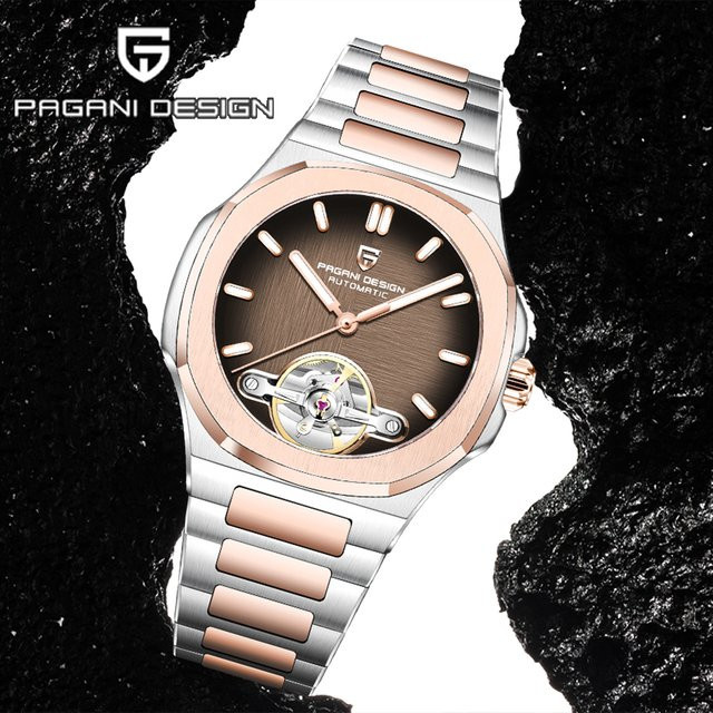 Pagani Design Automatik-Armbanduhr, Edelstahl, Bicolor, Blau, Herren - Bild 1