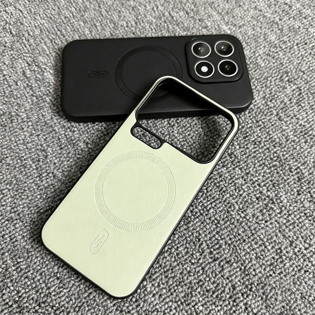 Magnetische Lederhülle für Xiaomi 17T Pro und 15T Pro in Schwarz, stoßfeste und hautfreundliche Schutzhülle - Bild 1