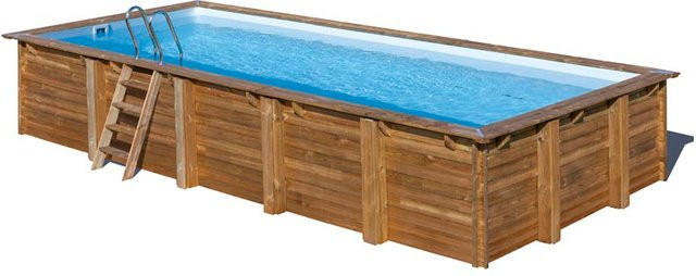 Holzpool B/T/H: 815 x 420 x 146 cm - Bild 1
