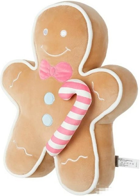 Yiran toy Lebkuchenmann Plüschkissen in Braun für deine Weihnachtsdekoration - Bild 1