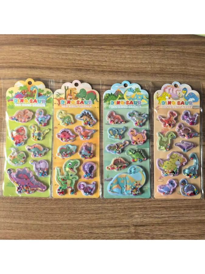 4er-Pack Dinosaurier-Shaker-Aufkleber mit Glitzer-Effekt in Multicolor von Anime Worlds Store - Bild 2